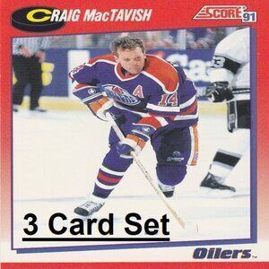 Craig MacTavish Edmonton Oilers NHL Hockey Card Collection - 3 Card Set